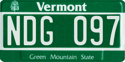 VT license plate NDG097