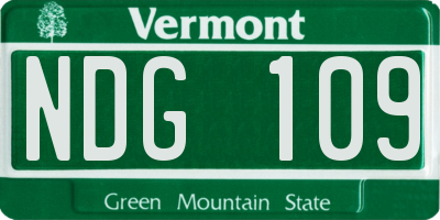 VT license plate NDG109