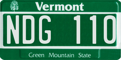 VT license plate NDG110