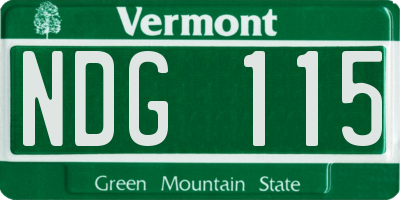 VT license plate NDG115