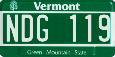 VT license plate NDG119