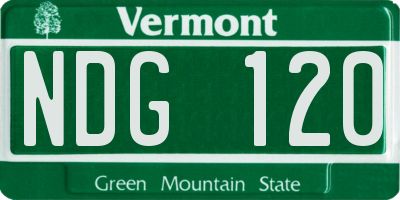 VT license plate NDG120
