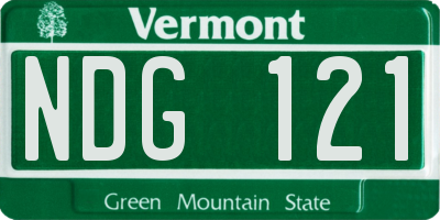 VT license plate NDG121