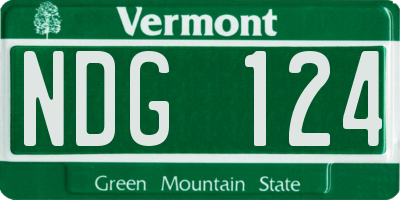 VT license plate NDG124