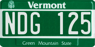 VT license plate NDG125