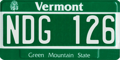 VT license plate NDG126