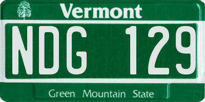 VT license plate NDG129