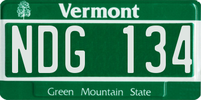 VT license plate NDG134