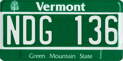 VT license plate NDG136