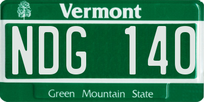 VT license plate NDG140