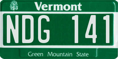 VT license plate NDG141