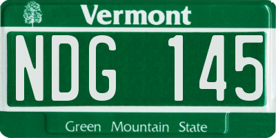 VT license plate NDG145