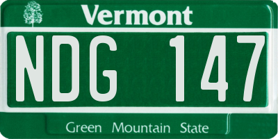 VT license plate NDG147