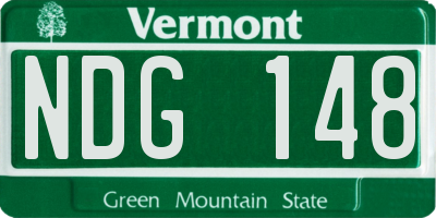 VT license plate NDG148