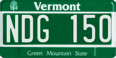 VT license plate NDG150