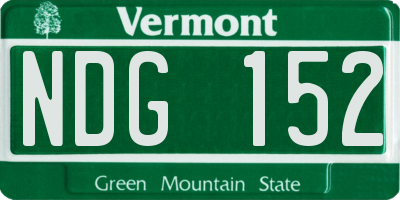 VT license plate NDG152