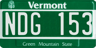 VT license plate NDG153