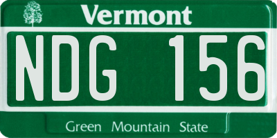 VT license plate NDG156