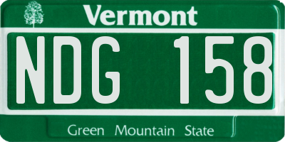 VT license plate NDG158