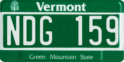 VT license plate NDG159