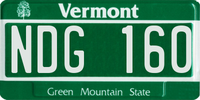 VT license plate NDG160