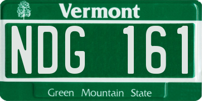 VT license plate NDG161