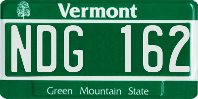 VT license plate NDG162