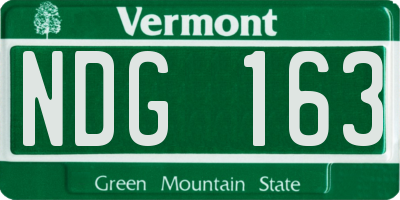 VT license plate NDG163