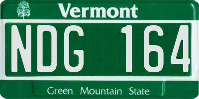VT license plate NDG164