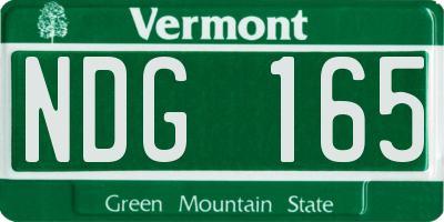 VT license plate NDG165