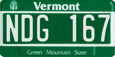 VT license plate NDG167