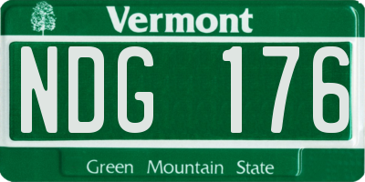 VT license plate NDG176