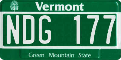 VT license plate NDG177