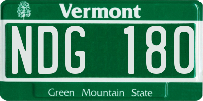 VT license plate NDG180