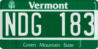 VT license plate NDG183