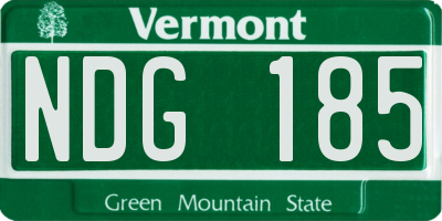 VT license plate NDG185