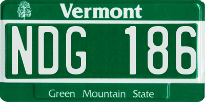 VT license plate NDG186
