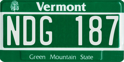 VT license plate NDG187
