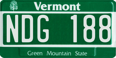 VT license plate NDG188