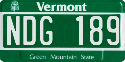 VT license plate NDG189