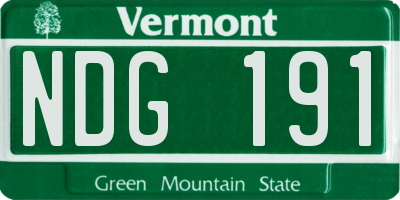 VT license plate NDG191