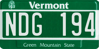 VT license plate NDG194