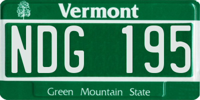 VT license plate NDG195