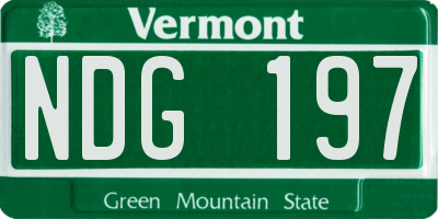 VT license plate NDG197