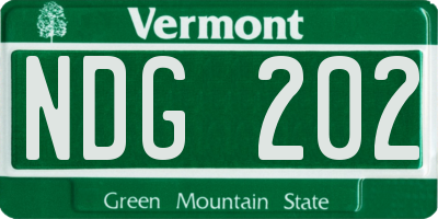 VT license plate NDG202