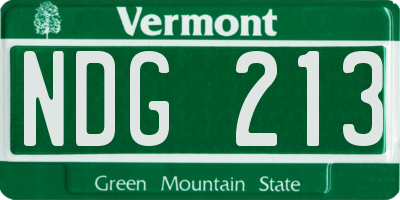 VT license plate NDG213