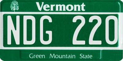VT license plate NDG220
