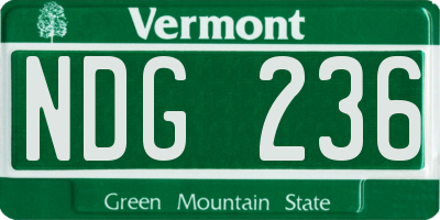VT license plate NDG236