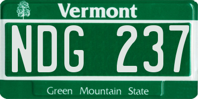 VT license plate NDG237