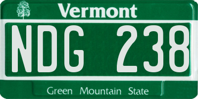 VT license plate NDG238